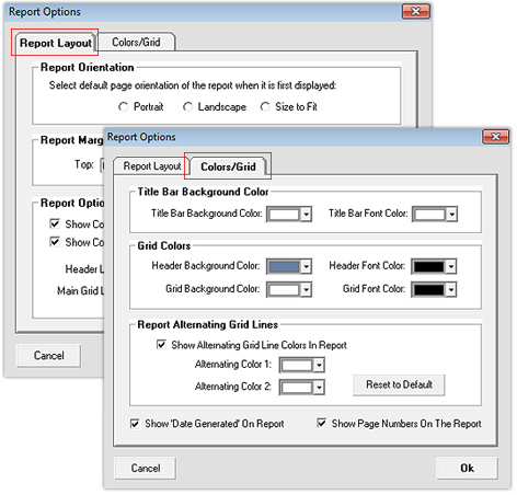 Report Options