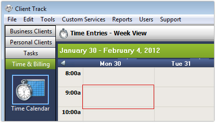 Time Calendar - Empty Timeslot