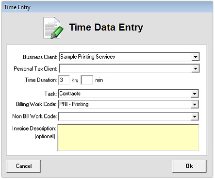 Time Data Entry