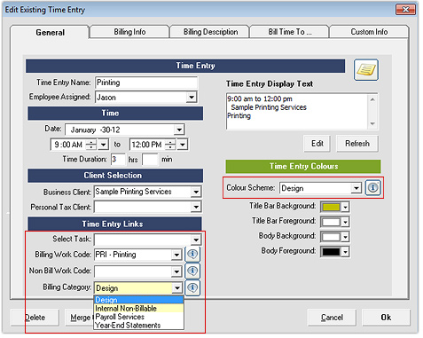 Time Entry - General Tab