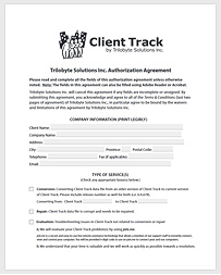 Client Track Authorization Agreement Picture