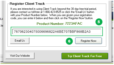 Client Track Startup - Email Product Number