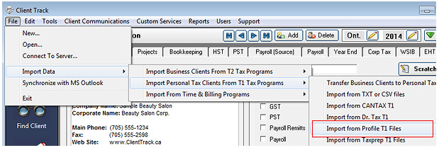 Export Profile T1 Screenshot (Step 1)