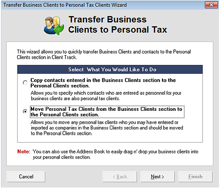 Move Business Clients Screenshot (Step 2)