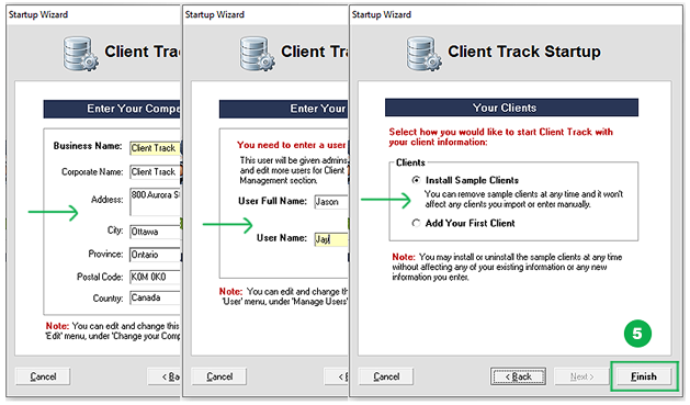 Client Track Startup - Install Sample Clients